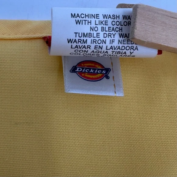 3/$15 DICKIES Scrub Top Adult SM Yellow Vneck Short Slv Uniform Workwear-stains - Picture 4 of 12